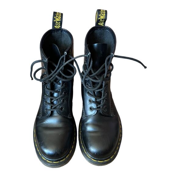 DR MARTENS 1460 Smooth Leather Lace Up Boots Black Ladies size 6 - Picture 4 of 12
